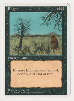 Miscut Blight LP 4th Edition 1995 MTG Magic Error Misprint Alpha Cut Corners EDH - Image 1 of 2