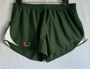 Pantalones Cortos Nike Dri-Fit Miami Hurricanes Hombres M Verde Correr Dobladillo Dividido Cordón - Imagen 1 de 15