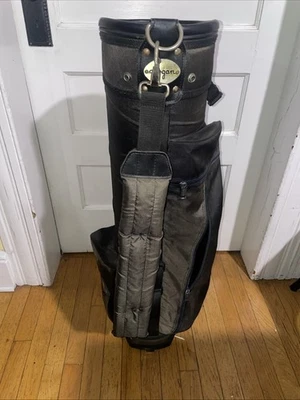 Bolsa de golf Ben Hogan vintage en lona Cordura, ribete de cuero ver logotipo raro años 80-90 Foto 1 de 4