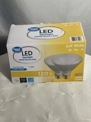 2 GE LED Spotlight Medium Base Light Bulb Indoor Outdoor PAR38 120W  NEW - Image 1 of 3