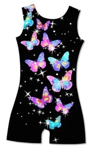 Girls Gymnastics Leotards Toddler Unitard Biketard 5/6 Years 1a A-black - Picture 1 of 6