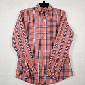 Burberry Brit Pink And BLUE Check Plaid Button Long Sleeve Shirt Mens Medium - Picture 1 of 8