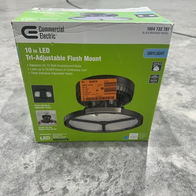 Luz de techo eléctrica comercial de montaje empotrado 10" salida LED 4000 lúmenes negra Foto 1 de 4