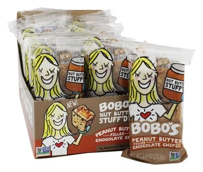 Bobo's Chocolate Chip Peanut Butter Stuffed Oat Bars 12 Count Vegan Gluten Free - Image 1 of 4