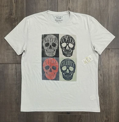 Camiseta Lucky Brand Venice Burnout Skulls Gráfica Off White Para Hombre Grande Nueva Con Etiquetas Nueva Foto 1 de 4