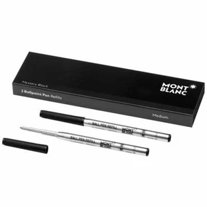 Montblanc Ballpoint Pen Refills Mystery Black Med Pt New In Box 2 Refills 128211 - Picture 1 of 1