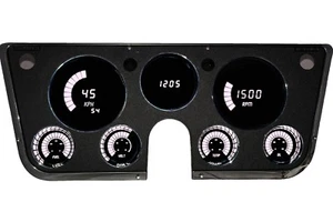Chevy Truck DASH 1967-1972 PANNEAU BARGRAPH NUMÉRIQUE jauges GM DEL blanches Tach MPH - Photo 1/1