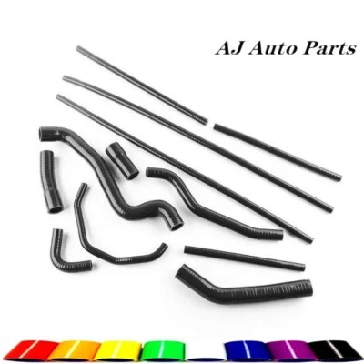 Black For Yamaha FZ1 FAZER 2006 2007 2008 2009 10 Silicone Radiator Coolant Hose - Изображение 1 из 3