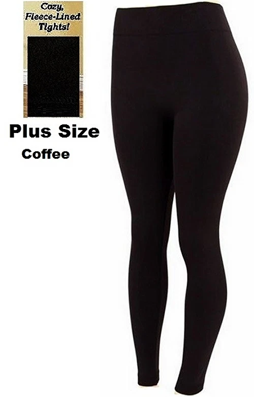 女式加大码无缝无脚保暖厚羊毛打底裤 #SK300X 1X 2X 3X — 第 1/4 张图片