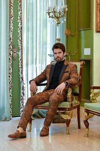 BARABAS Para Hombre Patrón Griego Floral Barroco Lujo Baile de graduación Blazer BL3100 - Imagen 1 de 54