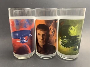 Star Trek 2008 Collectible Burger King Glass Cups Nero Spok Uhura Set Of 3 - Picture 1 of 4