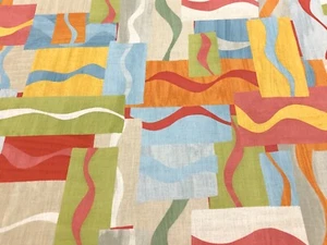 Jim Thompson Modern Contemporary Linen Print Fabric AEGEUS CANDY 3.45 yd 2240/02 - Picture 1 of 4