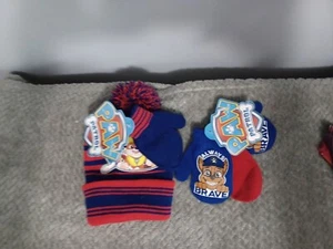 Nickelodeon Paw Patrol Hat and Mitten Set Toddler Kid+ 2pk mittens - Picture 1 of 4
