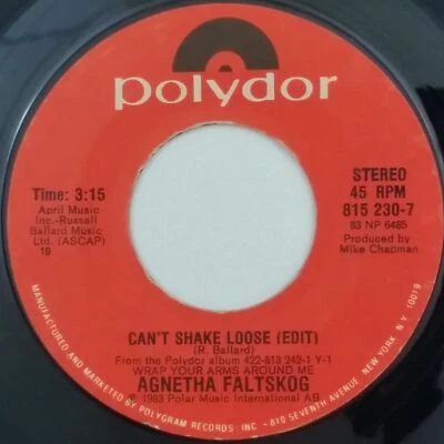 AGNETHA FALTSKOG Can't Shake Loose / Man 8152307 7" 45rpm Vinyl VG++ 1983 Foto 1 de 2