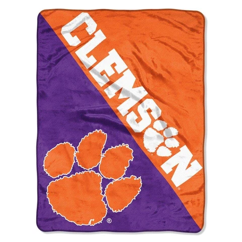 Clemson Tigers 46x60 Micro Raschel Halftone Throw Blanket [NEW] NCAA Fleece Cover
