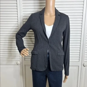 Majestic Filatures Soft Knit Charcoal Gray Viscose and Elastane Blazer XS - Picture 1 of 9
