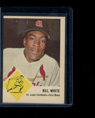 Tarjeta de béisbol Fleer 1963 # 63 Bill White - Cardenales de San Luis  Foto 1 de 2