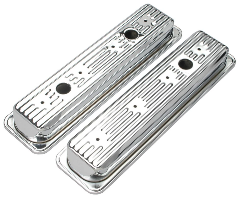 Trans-Dapt Performance 9702 TRADITIONAL Design Valve Covers; SHORT; 5.0-5.7L Fit - Image 1 of 4