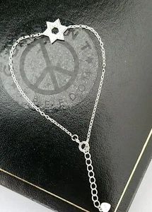 Pulsera religiosa judía pequeña estrella de David personalizada de plata 925 regalo - Imagen 1 de 10