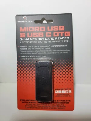 Stealth Cam Android Devices Micro USB & C OTG Memory Card Reader 256GB - Image 1 of 4