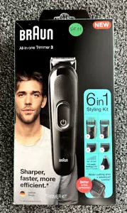 Braun All in One Trimmer 3 Kit 6-in-1 Cordless MGK3220 Black (one comb missing) - Picture 1 of 2
