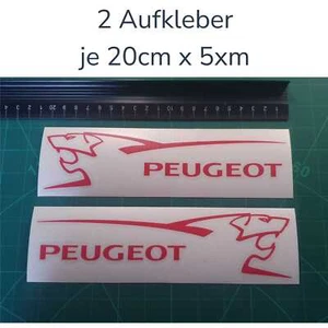 2x Aufkleber passend für PEUGEOT Löwen Auto Motorrad Roller Sticker 20cm Rot - Bild 1 von 4