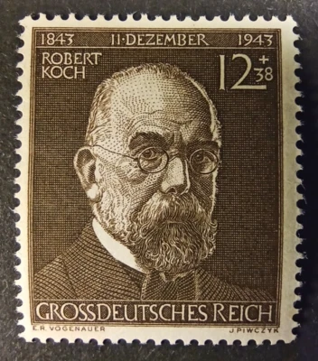 GERMANY - Deutsches Reich WWII 1944 Mi#864 Sc#251 Dr. Robert Koch MNH VF/XV. - Image 1 of 4
