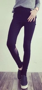 NWT Women's Black Mid Rise Skinny Imitation Jean US Size S - Picture 1 of 3