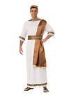 Mens Greek God Toga & Sash Costume Caesar Roman Robe Adult Fancy Dress Party