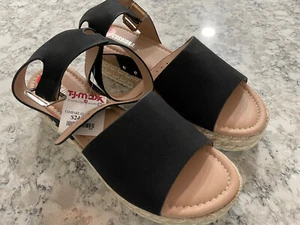 Espadrille Damen Keilsandale offene Zehenpartie Schnalle Knöchelriemen Größe 10 neu mit Etikett NEU - Bild 1 von 5