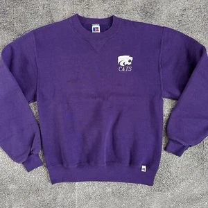 Mens Vintage 90s Russell Athletic Kansas State Wildcats Crewneck Sweatshirt Sz S - Picture 1 of 3