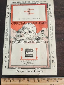 1920 Washington Senators vs New York Yankees Baseball Programm Babe Ruth HR - Bild 1 von 16