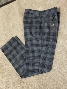 NWT Man Boohoo Checkered Trousers Pants with Chain AAR Bringback6 Grey Size 32R - Picture 1 of 8