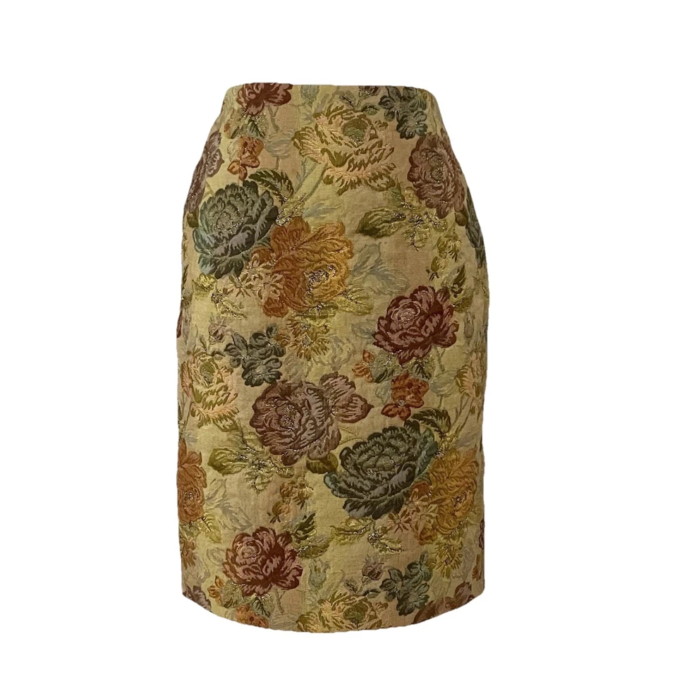 Blumarine Blugirl Italia Vintage Floral Brocado Falda Lápiz 44IT Foto 1 de 4