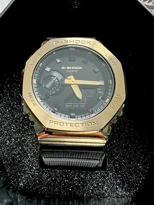 Reloj Casio G-Shock G-Steel Oro Metal Negro Resina Correa Hombre GM-2100G-1A9 Foto 1 de 4
