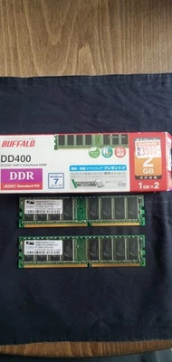 Buffalo  PC3200 (DDR-400) 1GB × 2 DIMM 400 MHz PC-3200 DDR SDRAM Memory... - Image 1 of 2