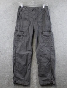 American Eagle Hose Damen Gr. 2 grau Cargotaschen Stretchhose - Bild 1 von 12