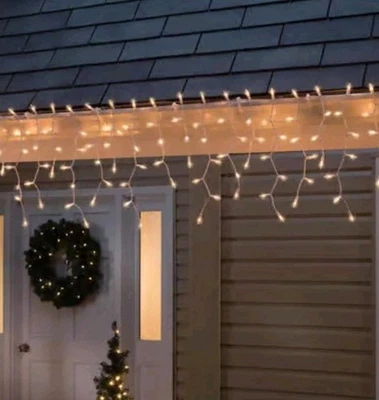 Icicle Lights 40’ (2 X 20')  Of Clear Incandescent Indoor/Outdoor Lights  Tested - Image 1 of 4