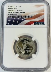 2015 S 25C placcato Saratoga PF 70 Ultra cameo NGC (511.047) - Foto 1 di 4