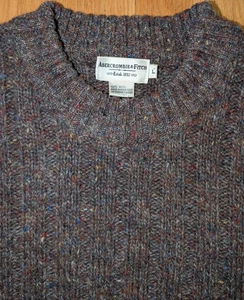 Vintage Abercrombie & Fitch Sweater Mens L Wool Crewneck Ribbed Hong Kong 90s - Picture 1 of 8