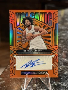 2024-25 Obsidian DERECK LIVELY II #/99 Electric ORANGE Volcanic AUTO Mavericks - Picture 1 of 2
