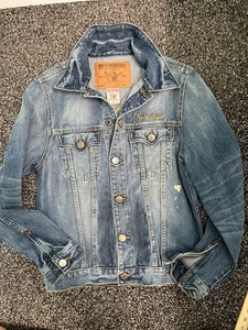 True Religion Damen Jeansjacke Gr. M Style Jimmy Distressed/ Bestickt - Bild 1 von 10