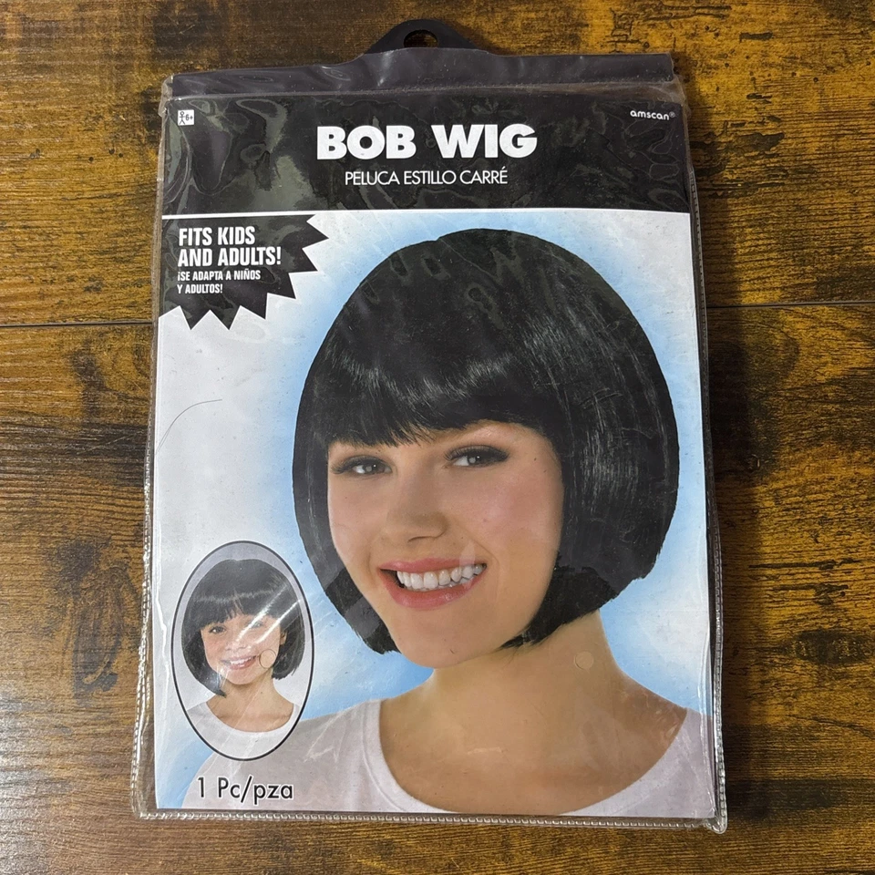 Amscan Black Short Bob Flapper Cosplay Wig Halloween Accessory - Image 1 of 3