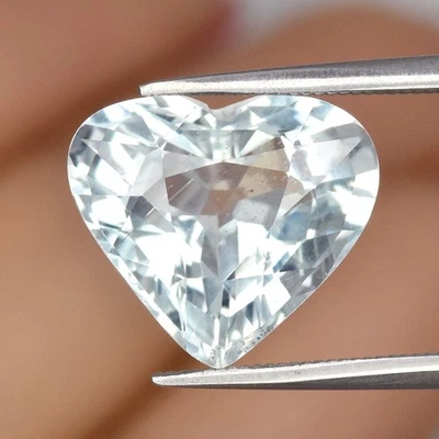 💎 5.05 克拉心形天然极浅蓝色海蓝宝石-未加热,非洲宝石 — 第 1/4 张图片