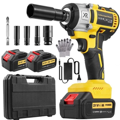 21V cordless impact wrench cordless screwdriver brushless 1000Nm 3000mAh for car animal - Image 1 of 4