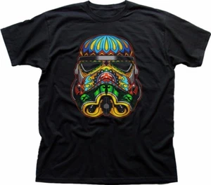 Stormtrooper Psychedelic STAR WARS inspired printed black t-shirt OZ9373 - Picture 1 of 2