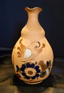 Mexican Folk Art Tonala Sandstone Handled Jug Bottle Pitcher Signed J. Campe - Picture 1 of 8