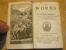 Werke von Shakespear 1728 1st korrigiert ED Original voll Leder sehr selten Vol 9