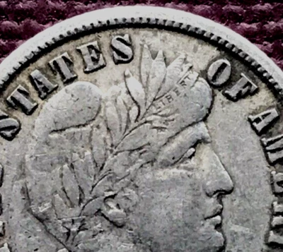 1896 (p) Barber Dime Full "LIBERTY" Headband - Great Eye Appeal - U.S Coin: 10C - Изображение 1 из 4
