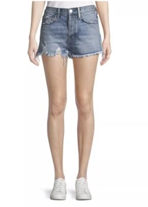 Neu mit Etikett Current/Elliott hohe Taille Jeansshorts Knopfleiste abgenutzt Gr. 30 UVP 198 $ - Bild 1 von 12